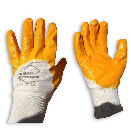 Рукавички робочі ХБ з нітриловим покриттям, прогумовані, розмір No10 (XL), для роботи та захисту рук Харків