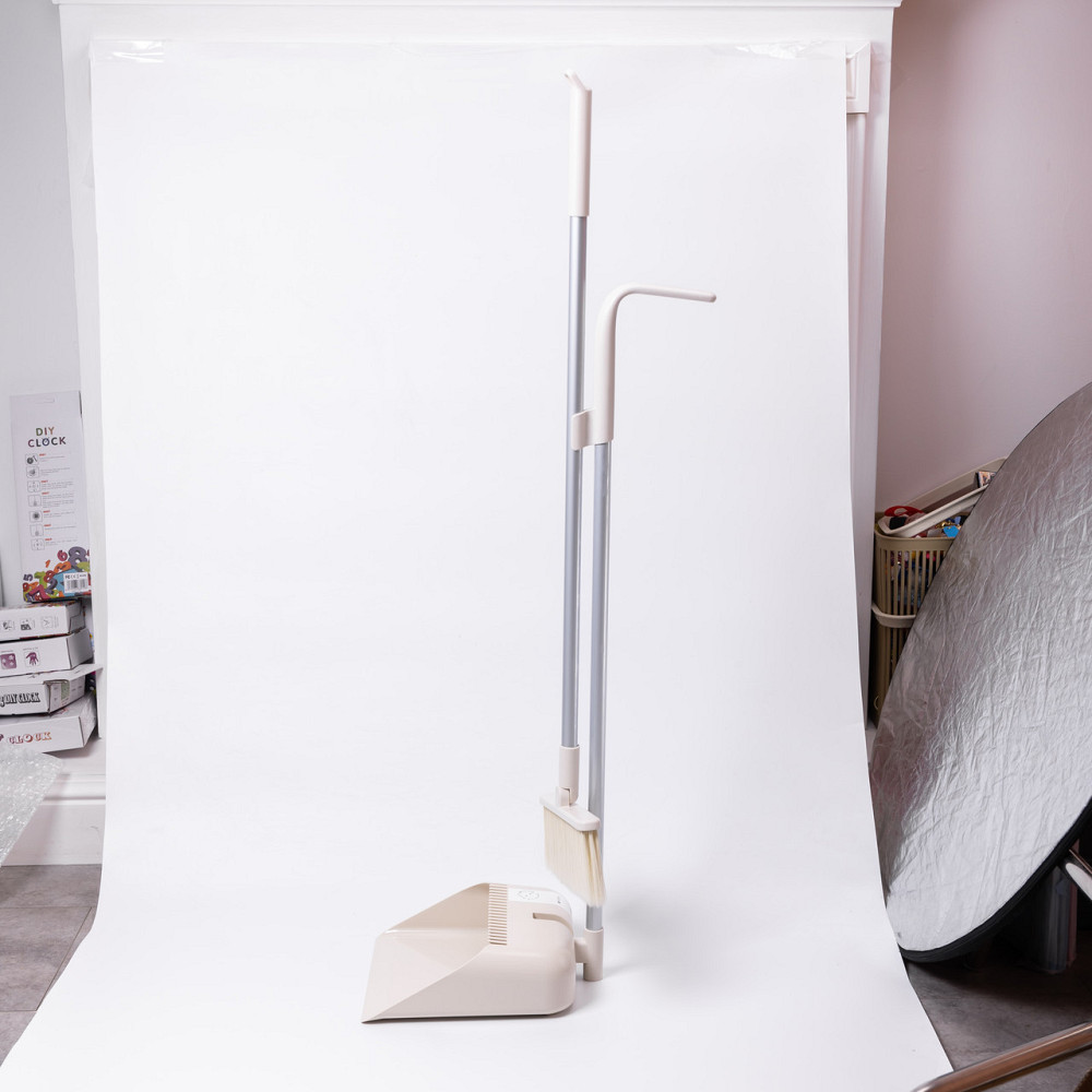 Набір віник і совок на довгій ручці для підлоги 25×24×100 см щітка віник для прибирання Бежевий HP-45-15BE Коломыя - изображение 3