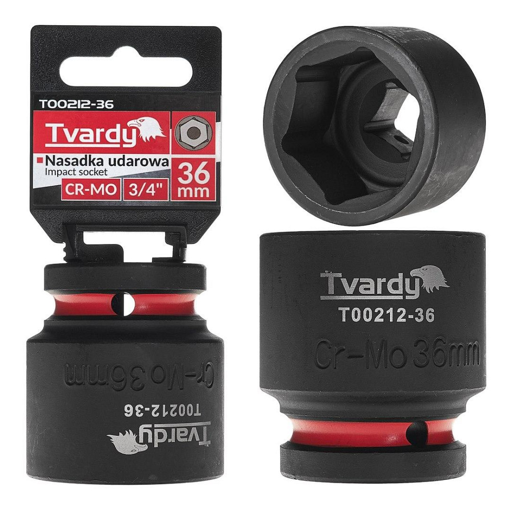 Головка ударна "Tvardy" з хром-молібденової сталі (Cr-Mo)  3/4"  6-гранна 36 мм Київ - фото 2