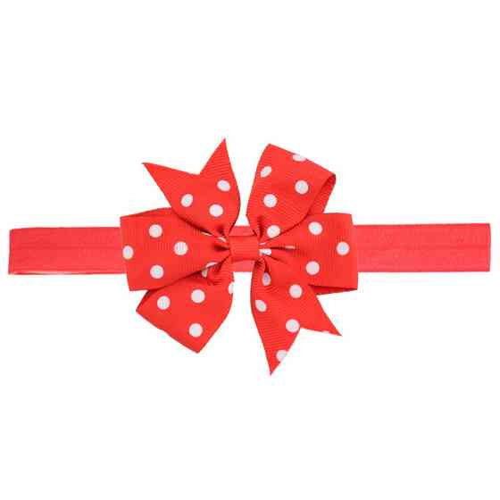 Дитяча пов'язка в горох one size червоний Київ