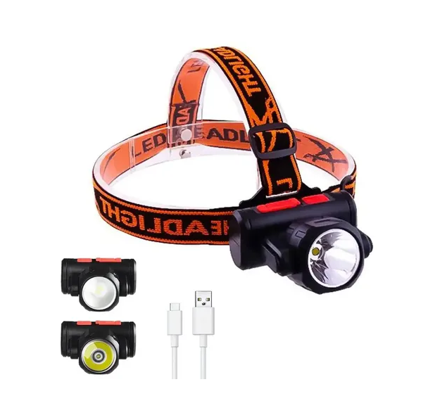 Ліхтарик налобний акумуляторний BAILONG BL-2001 1*XPE, 4*SMD (~500Lm), акумулятор, 2 сторони світіння 7469 Одеса - фото 2