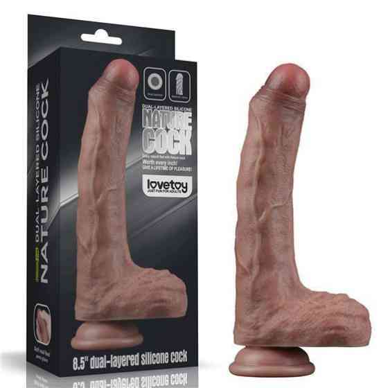Фалоімітатор - Dual-Layered Silicone Cock 8.5" Brown #3 Sex Aura Київ