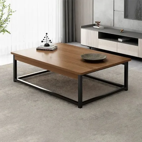 Журнальный столик с деревянной столешницей и металлическим каркасом Коломыя