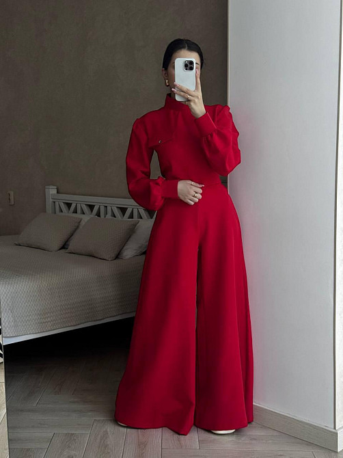 Жіночий базовий костюм-двійка: кофта та штани з костюма Червоний, 42/44 Одеса - фото 2