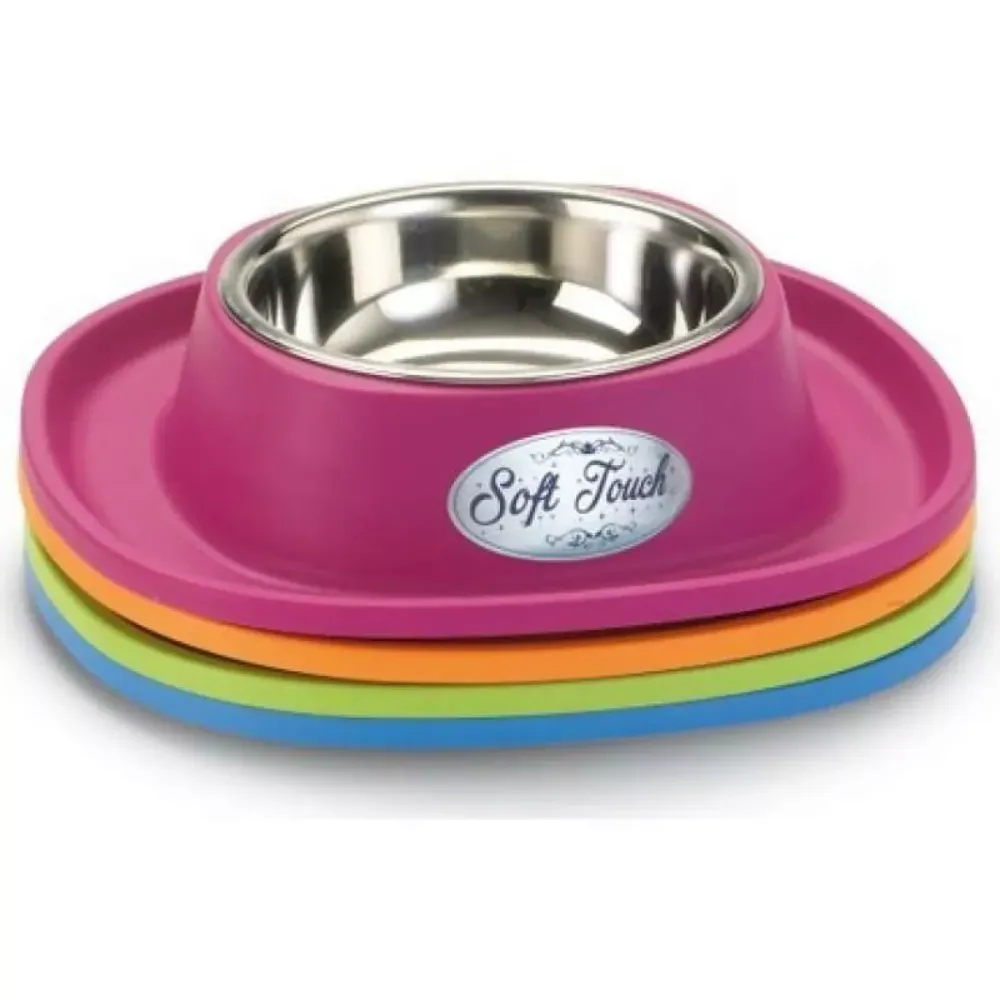 Миска металева Soft Touch з м'яким ковриком для собак та котів, розмір 28 x 28 x 5.5 см Київ - фото 3