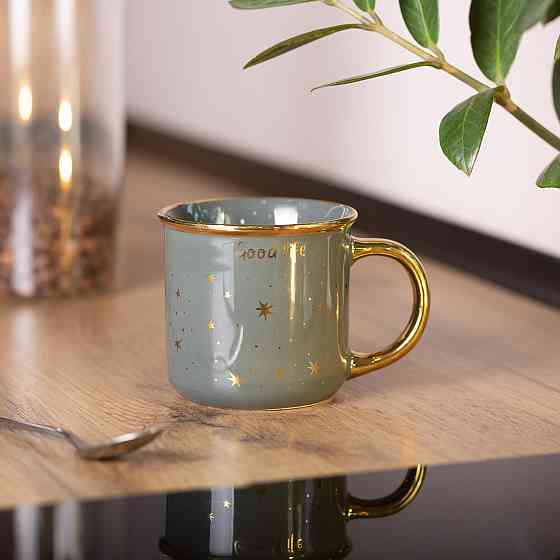 Liling Rongxiang Ceramic Чашка порцелянова із золотим обідком та позолоченою ручкою 320 (мл) Go Київ