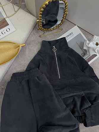 Женский теплый прогулочный костюм двойка из двухстороннего флиса Графит, 42/46 Одесса