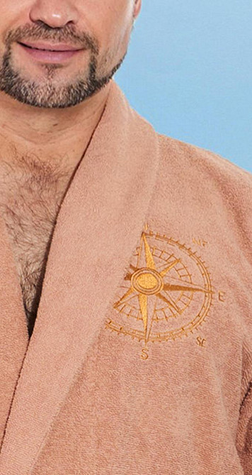 Мужской махровый халат с вышивкой полезный подарок (56-58) Киев - изображение 4