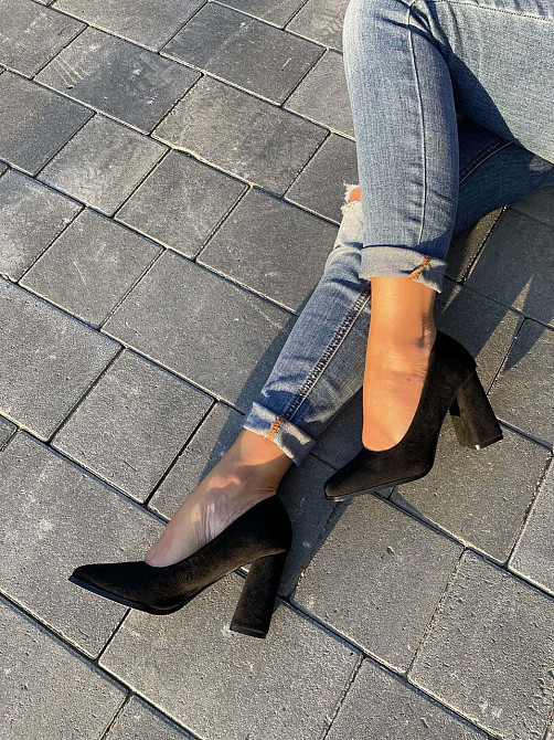 Kamengsi Туфлі жіночі Kamengsi чорні еко-замша каблук 9см 36р.37р.38р. (4733) Коломия - фото 2