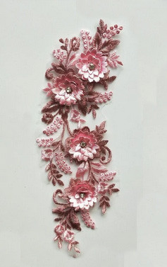 Аплікація на одяг пришивна рожева Квіти Київ - фото 1