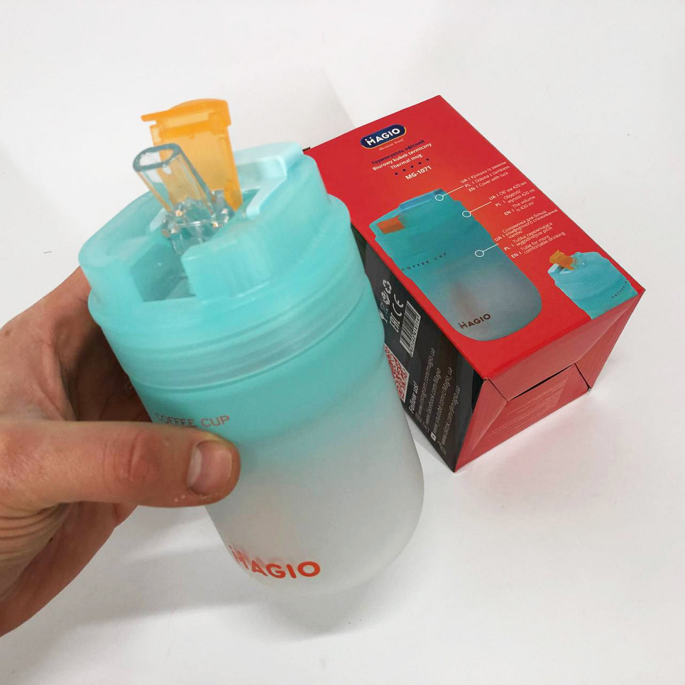 Вакуумный термокружка термос Magio MG-1071 420 мл, Термос для питьевой воды туристический RI-48 Львов - изображение 6