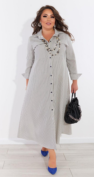 Стильное платье в полоску (56) Киев - изображение 2