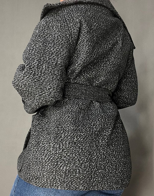 Женский жакет LADY YEP 8081 пальто оверсайз накладные карманы пояс имеет подклад серый, серый, L Киев - изображение 17