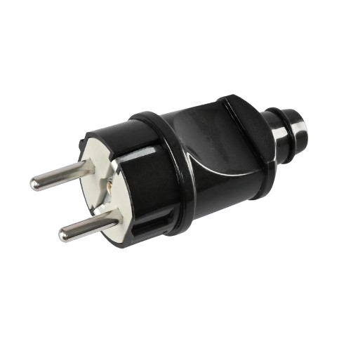 Вилка мережева із заземленням 16А пряма чорна Standard Titanum Житомир - фото 2