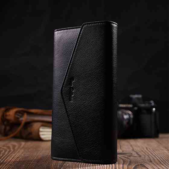 Жіноче містке портмоне з натуральної шкіри Tony Bellucci 21976 Чорний Київ