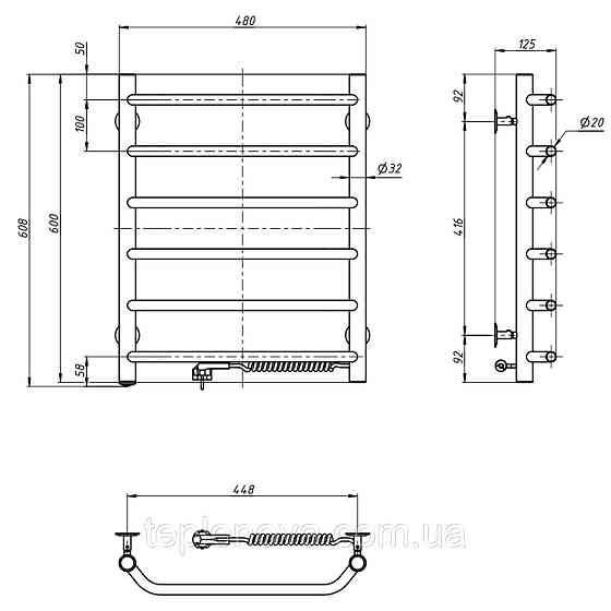 Сушарка для рушників Блюз 480х600 права Чернівці
