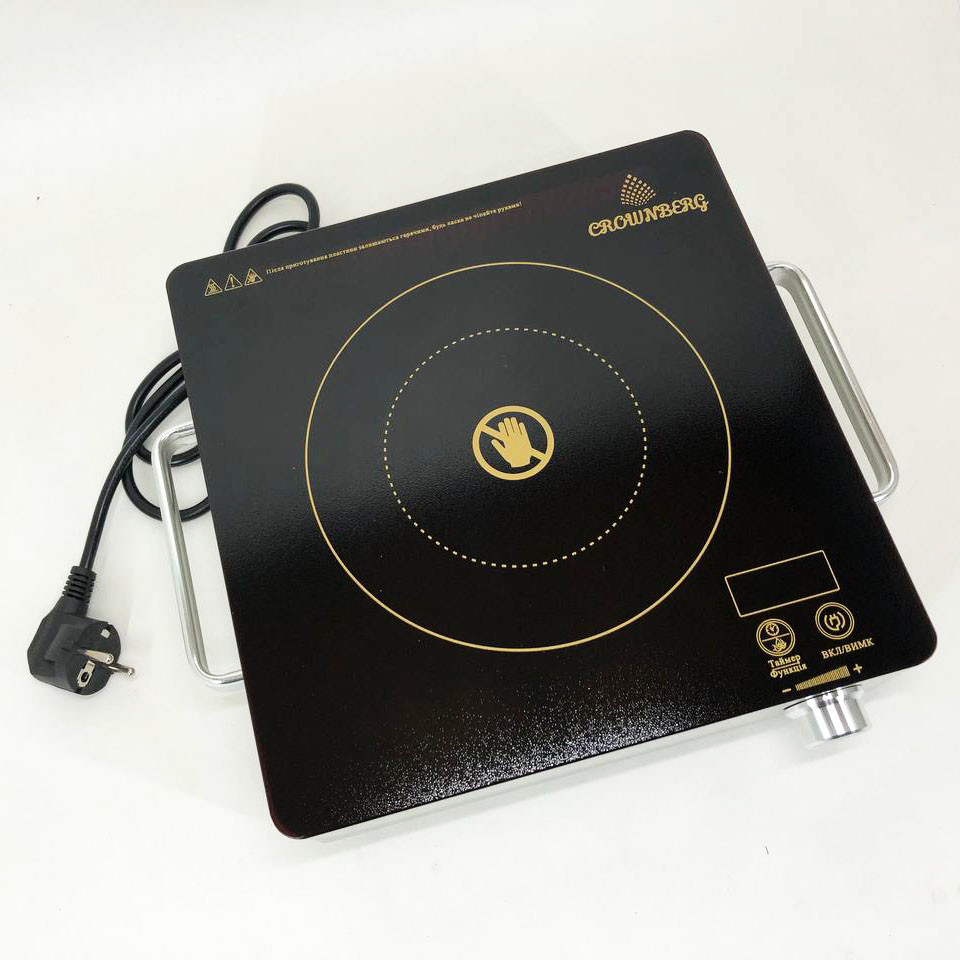 Комфорочна електроплита Crownberg CB-1325, Потужна електроплита для дому, Плита на стіл електрична LR-86 Івано-Франківськ - фото 9