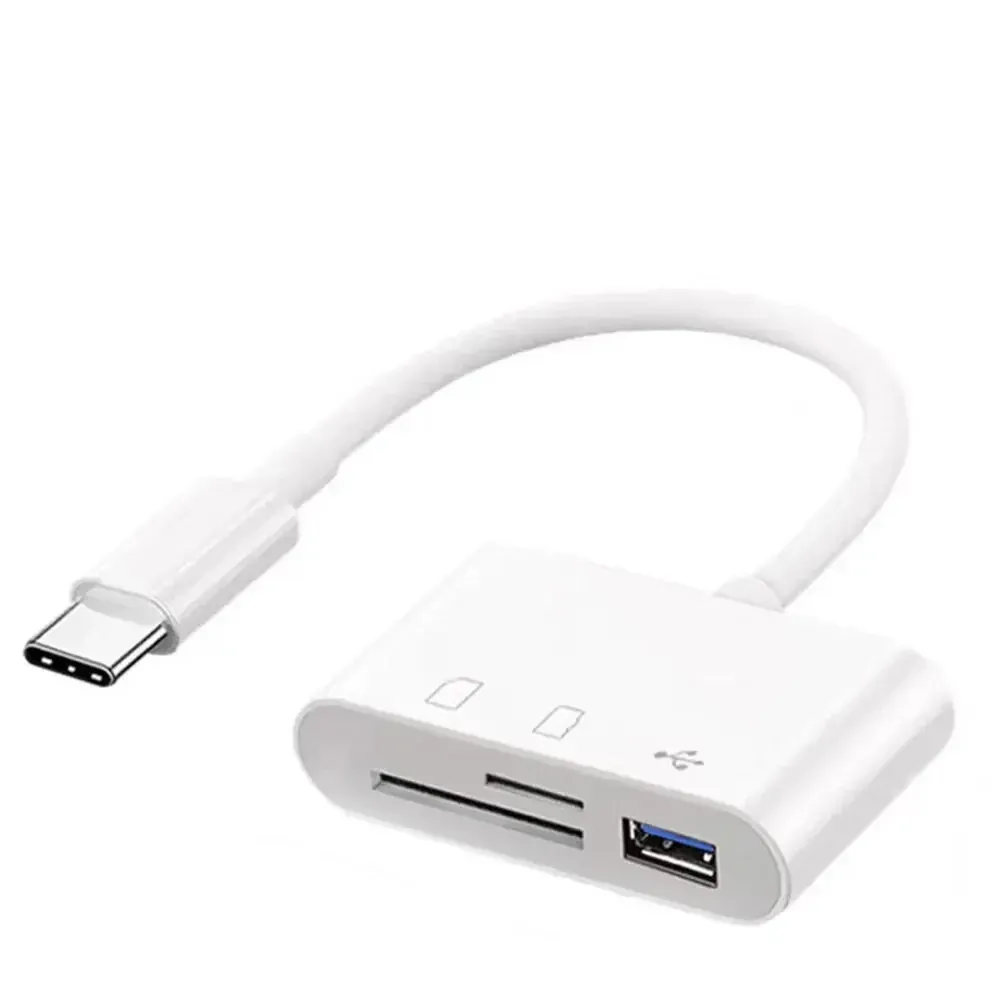 Адаптер Type C кардридер USB TF SD (белый) Запорожье - изображение 1