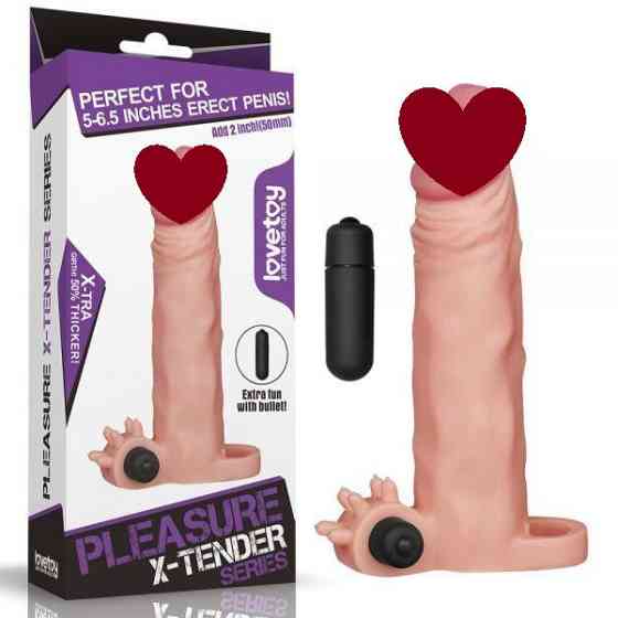 Насадка з вібрацією Add 2" Vibrating Penis Sleeve, Flesh Sex Aura Київ