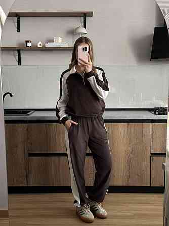 Женский стильный повседневный костюм двойка из велюра Шоколад, 42/44 Одесса