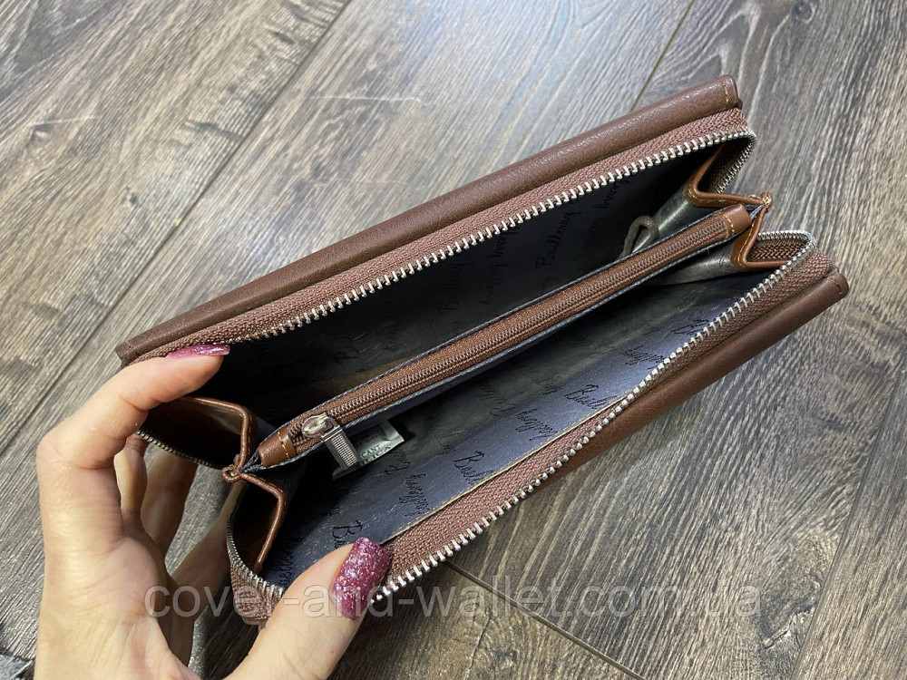Коричневий гаманець клатч на багато карток для чоловіків та жінок Baellery Київ - фото 5