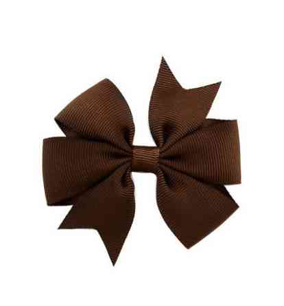 Дитяча заколка-бантик коричневий, 1шт., розмір бантика 8см Київ