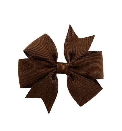 Дитяча заколка-бантик коричневий, 1шт., розмір бантика 8см Київ - фото 1