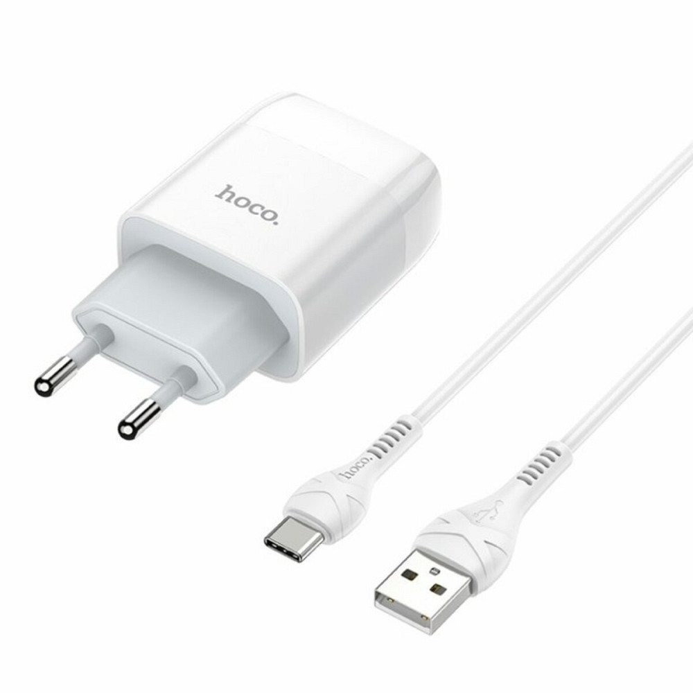 Мережевий зарядний пристрій HOCO C72A Glorious single port charger set(Type-C) White Київ - фото 1