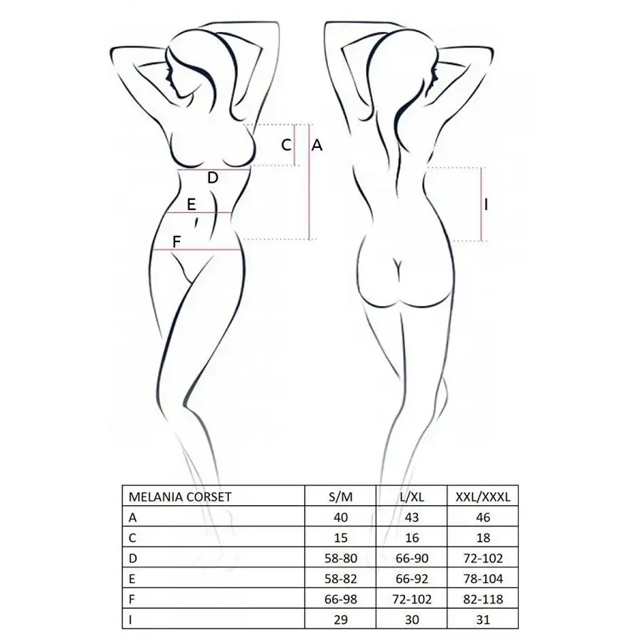 Корсет з пажами Passion MELANIA CORSET XXL/XXXL, black, трусики, напівпрозорий Львів - фото 7