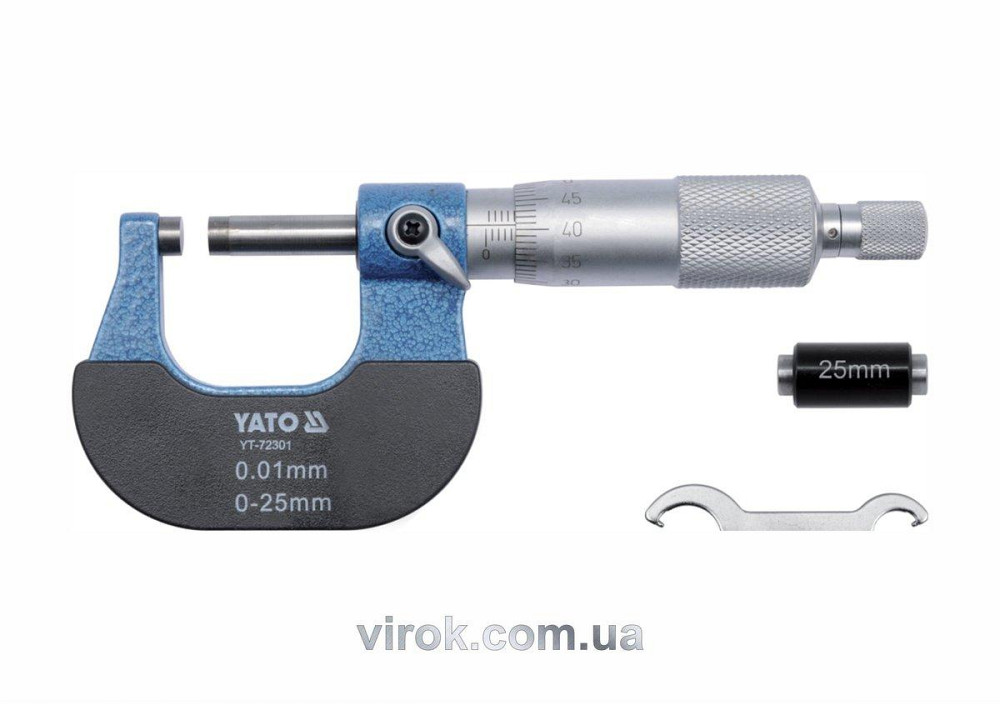 Мікрометр YATO з точністю 0.01 мм в діапазоні 25 - 50 мм [50] Одеса - фото 1