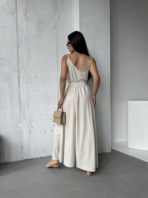 Жіночий літній сарафан максі "Charlotte" оптом | Норма і батал Бежевий, 50-52 Київ - фото 5