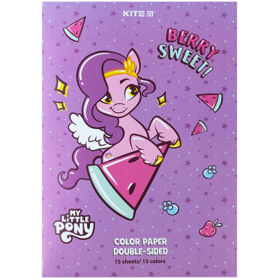 Цветная бумага Kite А4 двухсторонняя My Little Pony 15л/15 цв (LP24-250) Винница - изображение 1