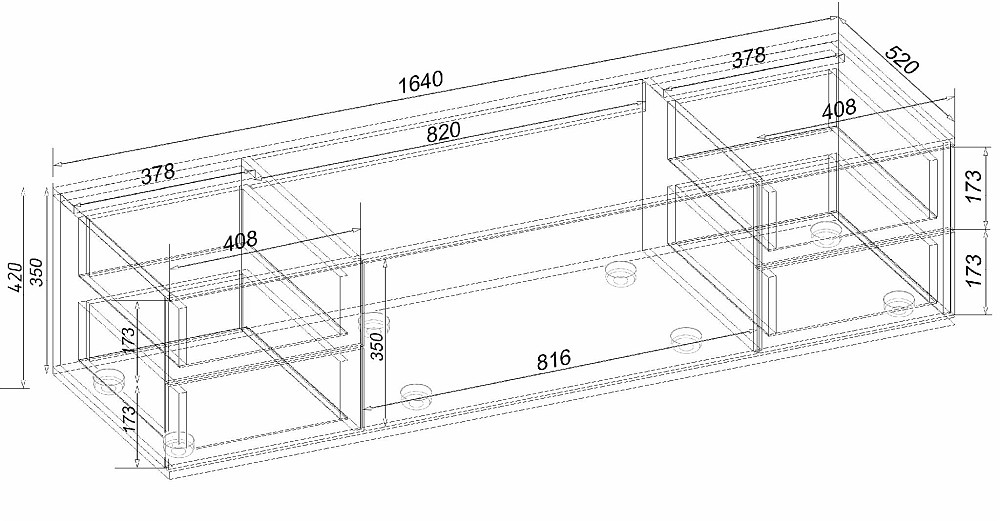 Тумба в гостиную Hugo H-6, Белый, 1640/520/420 Львов - изображение 2