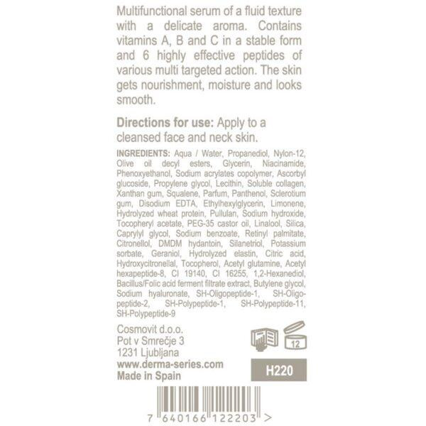 Витаминизированная пептидная сыворотка VITA-ACTIVE PEPTIDE SERUM DERMA SERIES 30 мл Днепр - изображение 4