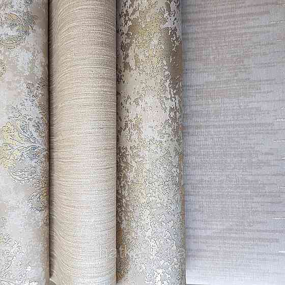 Шпалери флізелінові еко Galerie Metallic FX 0,53Х10 англійські смуги розмиті золотисті коричневі Київ