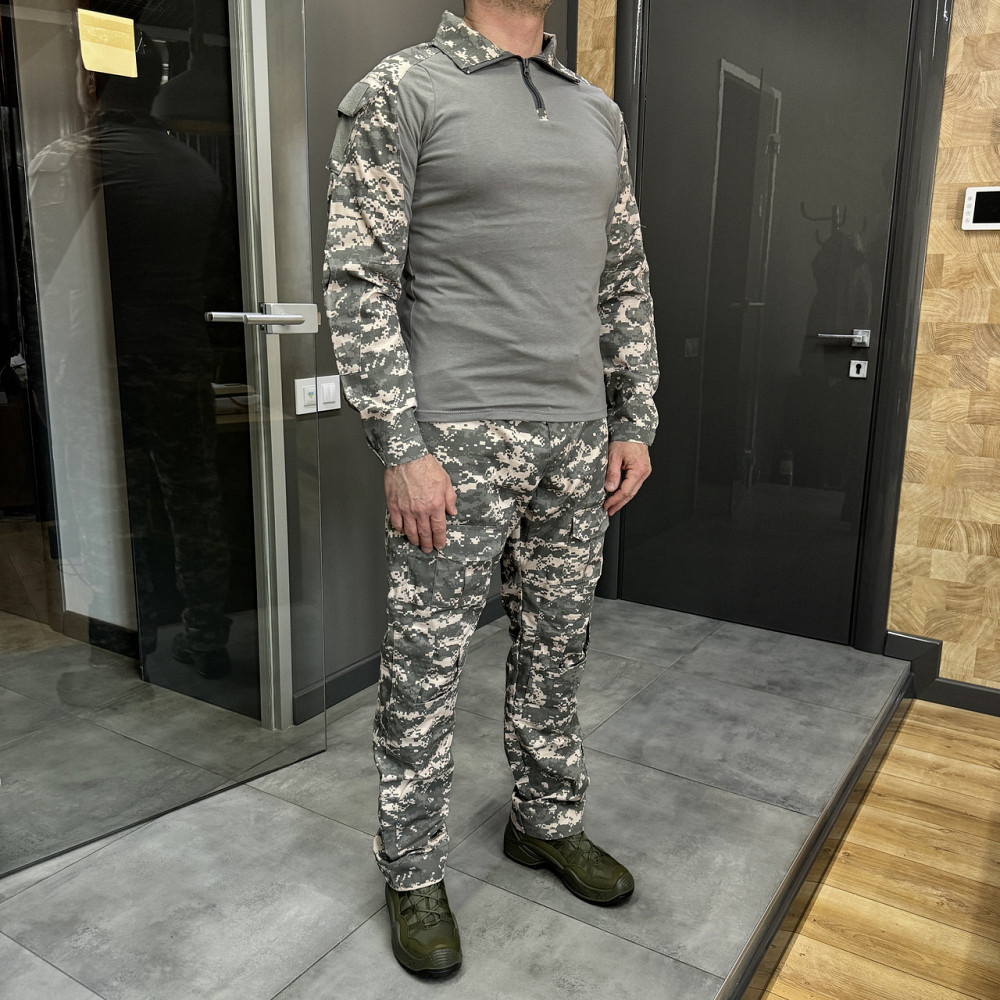 Брюки тактические Combat с пазами под наколенники, поликоттон, пиксель НАТО, размер XL, штаны для военных Solmir Киев - изображение 9