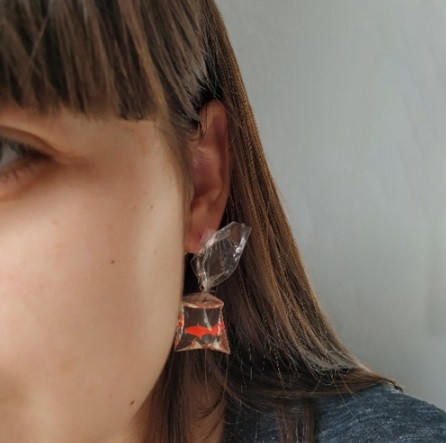 Серьги для детей Рыбки 46 на 22 мм оранжевый Киев - изображение 3