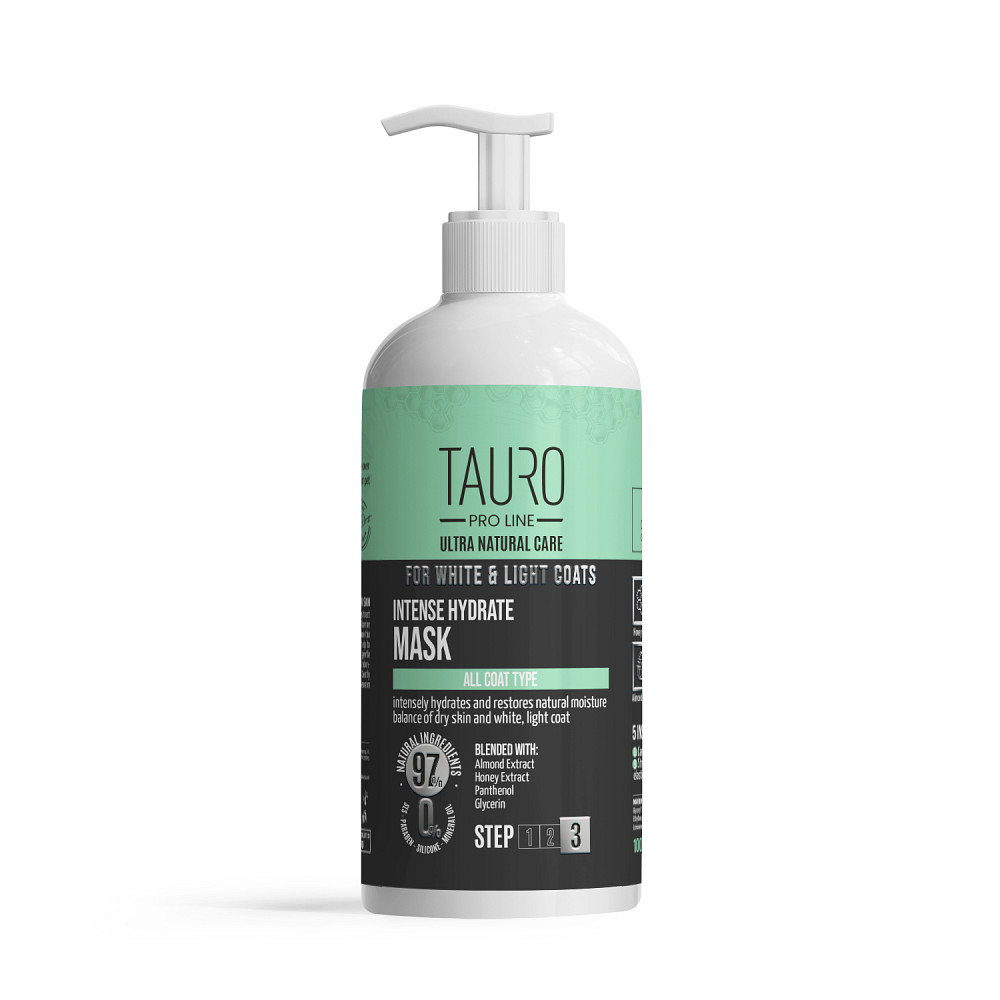 Tauro Pro Line Ultra Natural Care White Coat Intense Hydrate Mask Інтенсивно зволожувальна маска для собак і котів із білим, світлим забарвленням, 100 Київ - фото 1