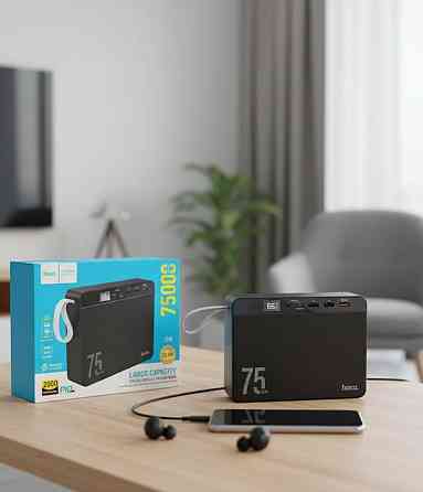 Повербанк HOCO Overlord fully compatible power bank J94 75000mAh |3USB/Type-C, PD/QC, 20W/5A| (black)  ПП8196 Київ