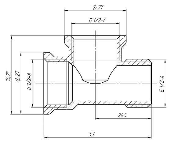 Трійник 1/2" ВВЗ латунний LT334S OPTIMUM Київ