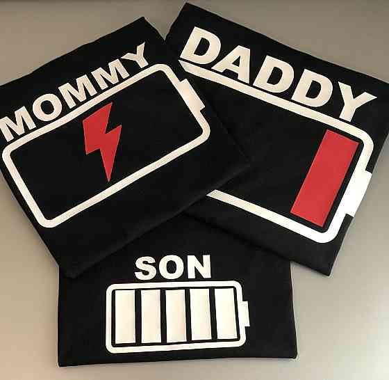 Футболки в стилі Family look для мами, тата та дитини — Заряд батареї Чернівці