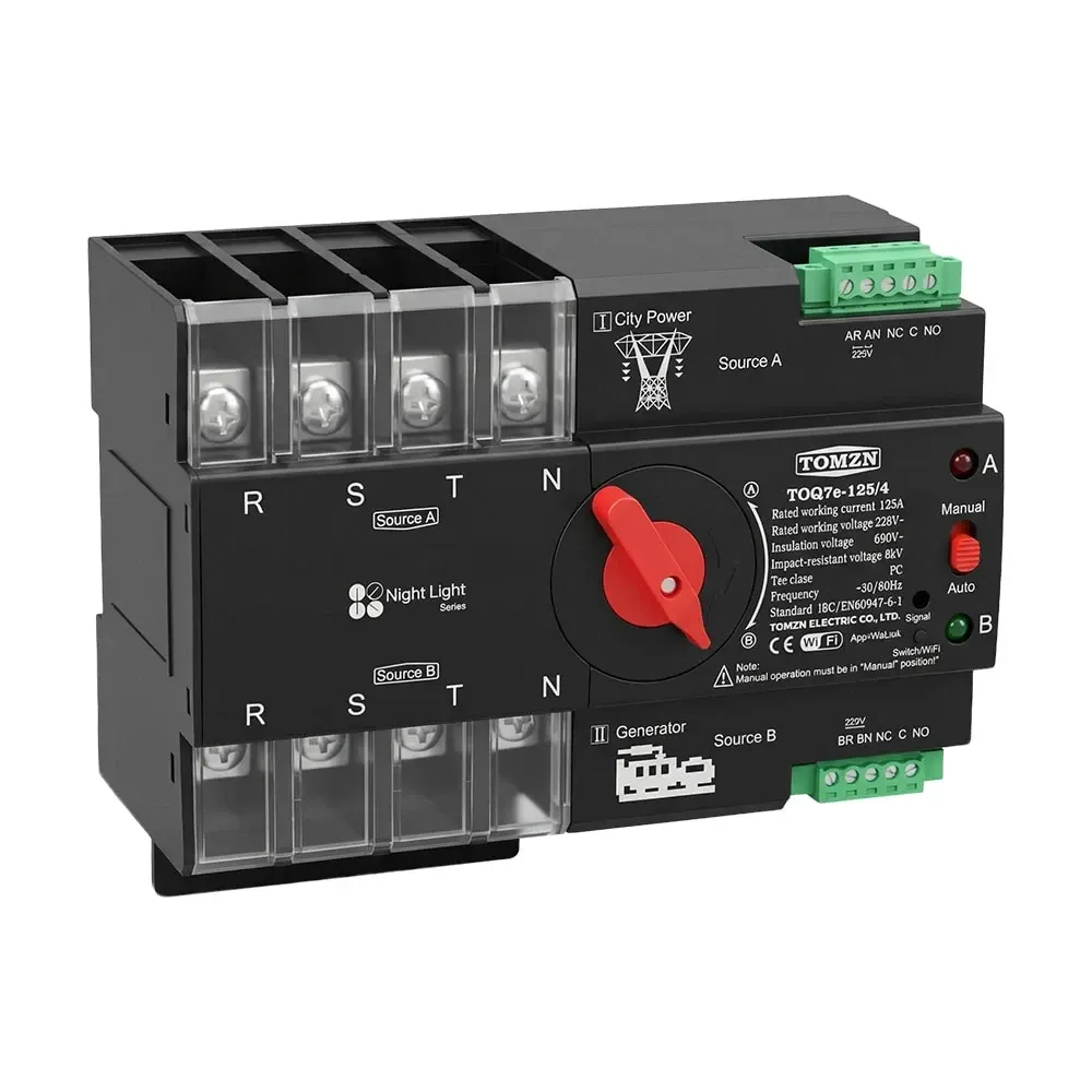 Автоматичний перемикач (АВР) під DIN-рейку з Wi-Fi TOMZN TOQ7e-125/4P 125A 4 полюси (51-00121) Киев - изображение 11
