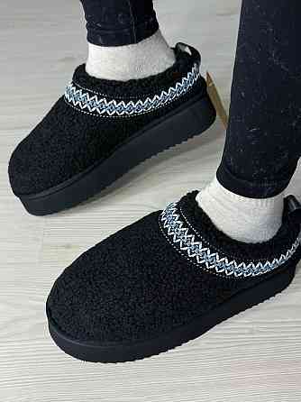 Уггі жіночі Itts 1801-1 капці на платформі з хутром тедді чорні, 40, 25 см Київ