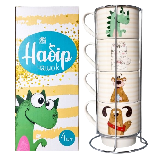 Набір чашок 4шт 320мл 021-04-20 S&T Житомир - изображение 2