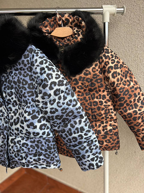 Куртка женская Lady Yep 9063 удлиненная леопардовый принт с меховым капюшоном, серый, 46 Киев - изображение 9