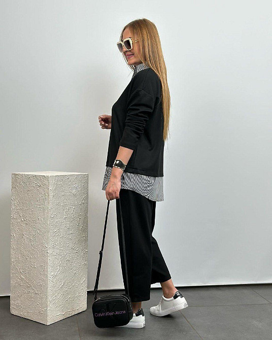 Жіночий стильний костюм двійка двунитка + котон Одеса - фото 7