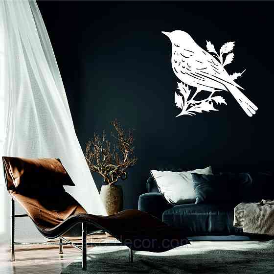 Декоративное настенное Панно «Птица», Декор на стену 50*45 см, Белый Киев