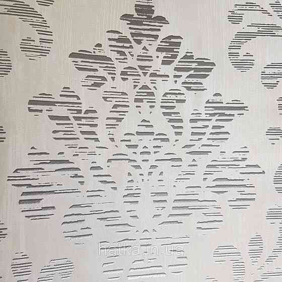 Шпалери флізелінові еко Galerie Metallic FX 0,53Х10 англійські вензелі завитки сріблясті структурних на білому Київ