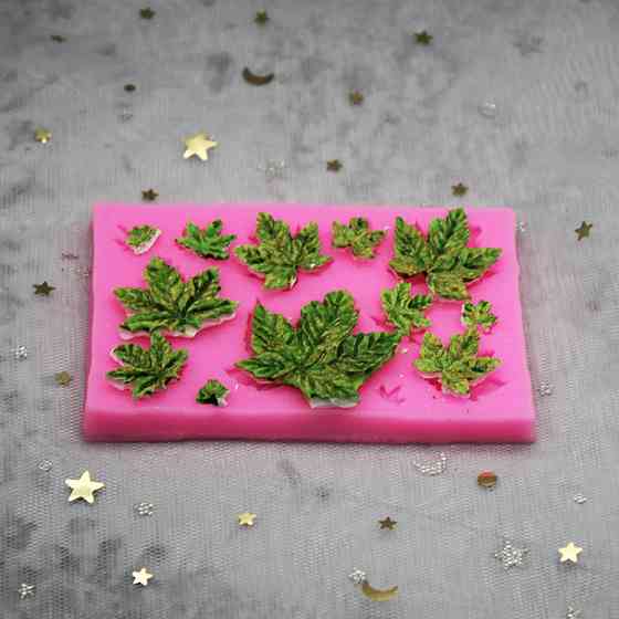 Молд силиконовый Листья 61 на 94 мм розовый Киев