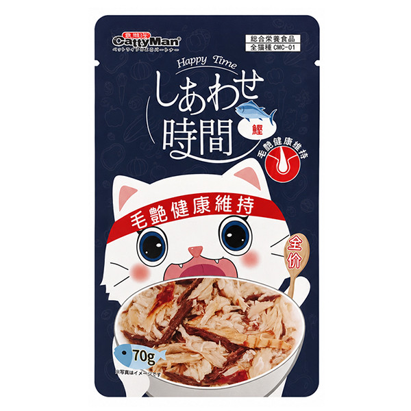 CattyMan Happy Time Eye & Coat Care КЭТТИМЕН ГЛАЗА И ШЕРСТЬ беззерновой полнорационный влажный корм с тунцом для котов, пауч 70 г Киев - изображение 1